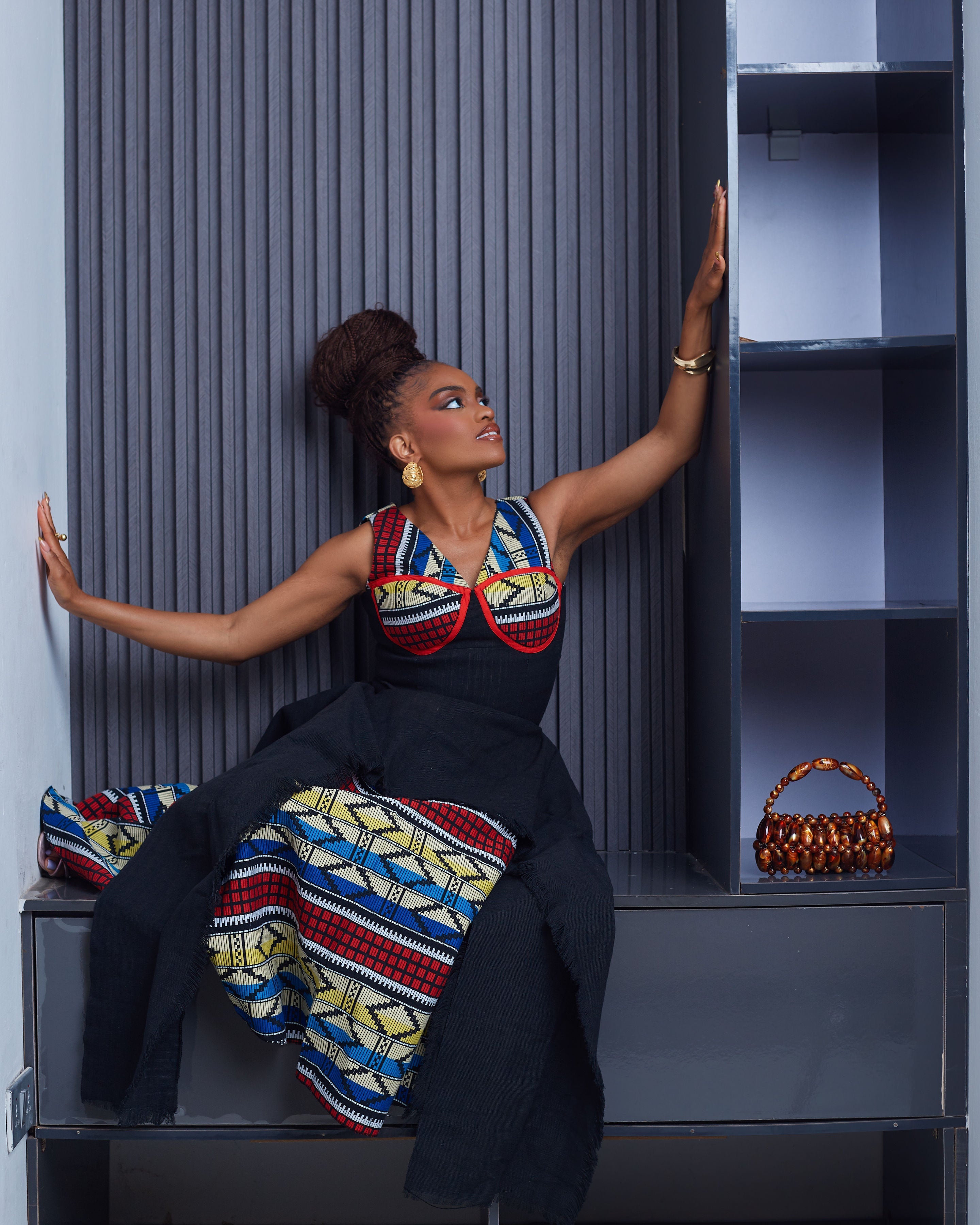 ÉLEVÉ Handbags — Faith Caribbean stone-bead bag, styled