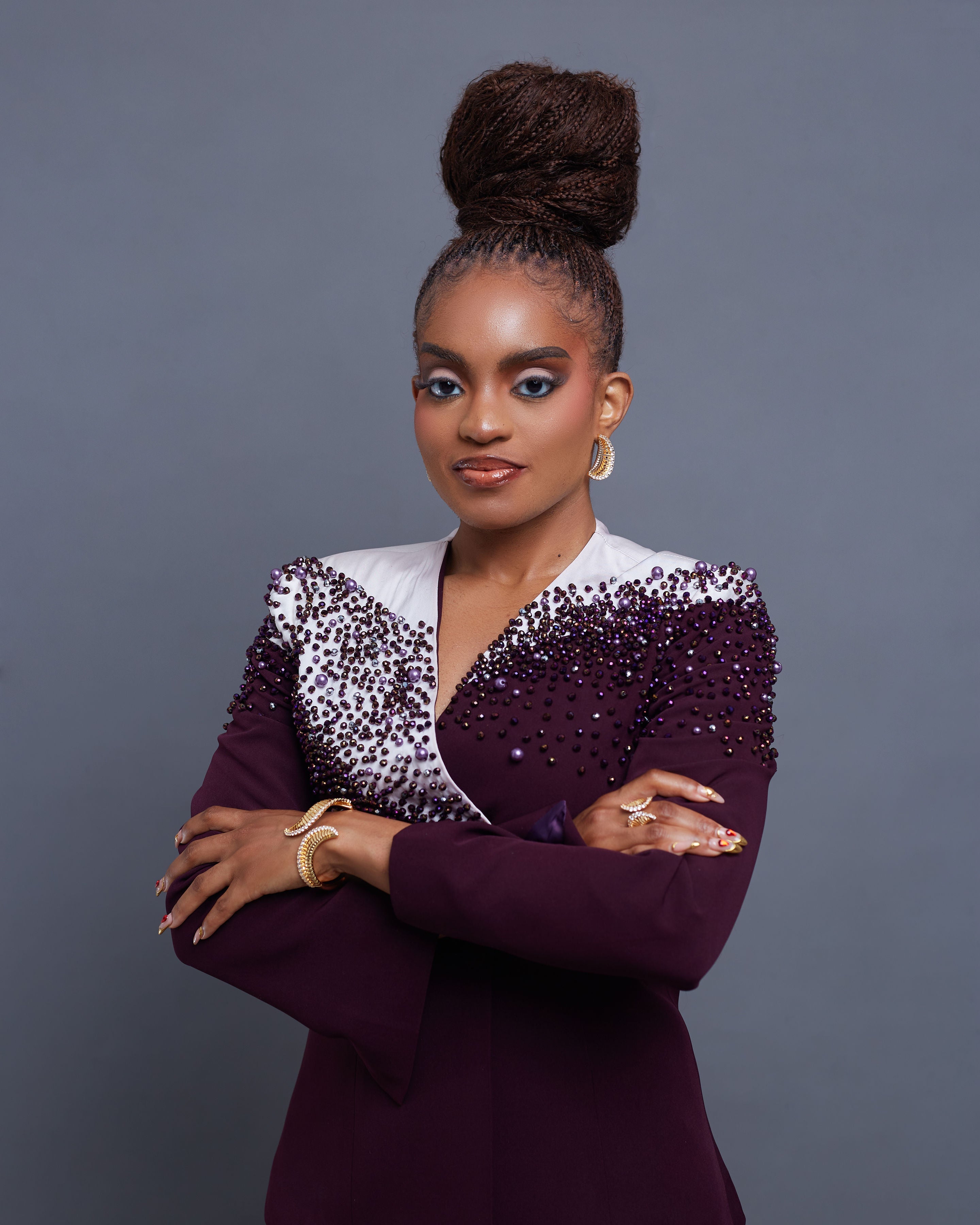 Maison Rose by Élevé Collection — Chikamso hand-beaded amethyst suit